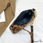 Antique Chain Fluffy Leopard Shoulder Bag