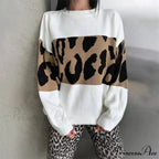 Antique Cheetah Pattern Baggy Jumbo Sweater