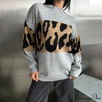 Antique Cheetah Pattern Baggy Jumbo Sweater