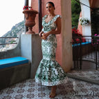 Antique Cotton Flowery Bohemian Dress