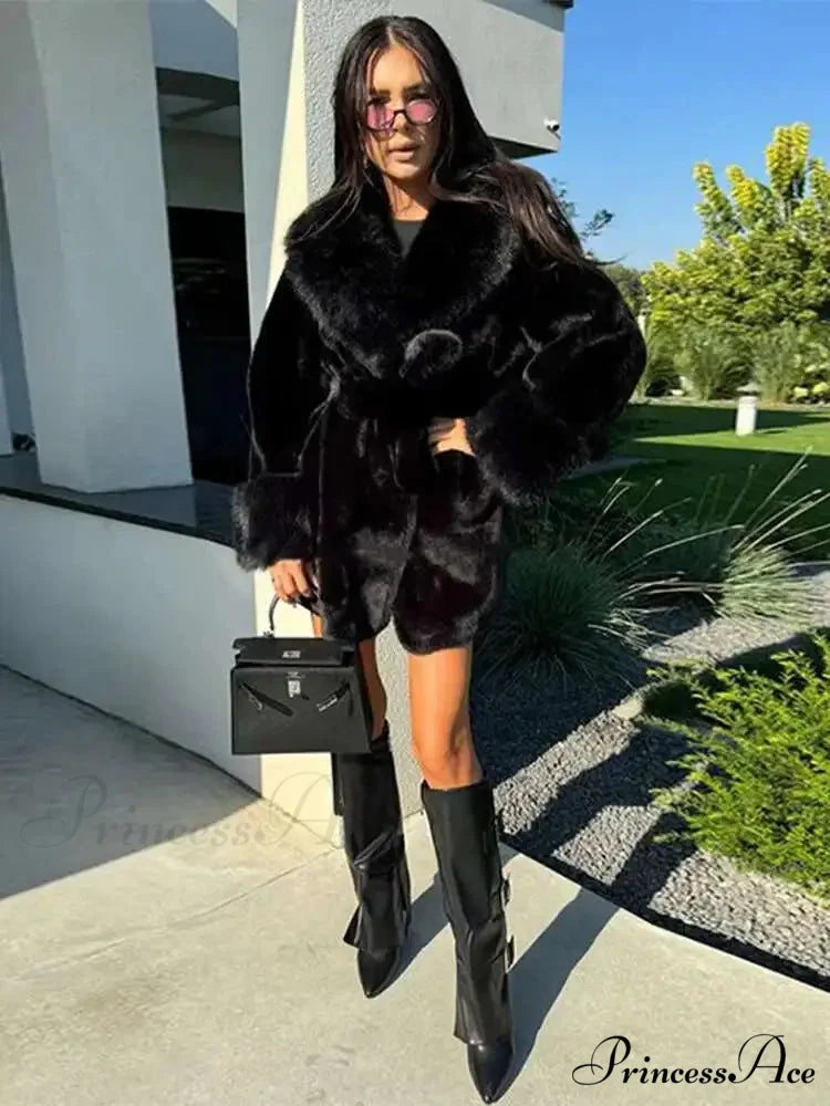 Antique Fox Fur Cinched Lavish Coat