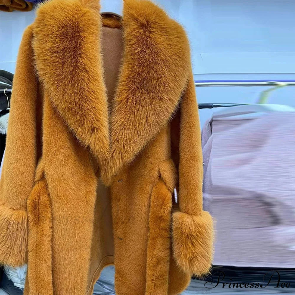 Antique Fox Fur Cinched Lavish Coat