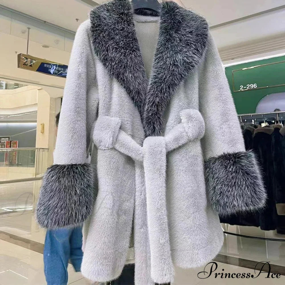 Antique Fox Fur Cinched Lavish Coat