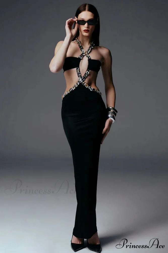 Antique Gothic Bandeau Bodycon Beaded Prom Dress