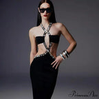 Antique Gothic Bandeau Bodycon Beaded Prom Dress