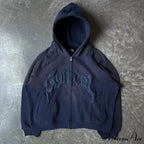 Antique Gothic Printed Zipper Hoodie