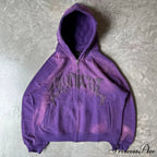 Antique Gothic Printed Zipper Hoodie