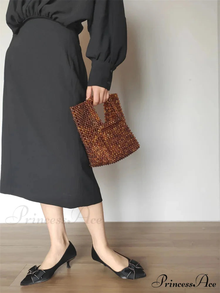 Antique Handcrafted Acrylic Square Evening Clutch Purse