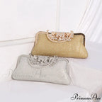 Antique Rhinestone Bloom Smooch Clasp Purse