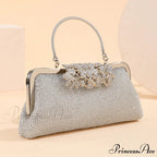 Antique Rhinestone Bloom Smooch Clasp Purse