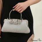 Antique Rhinestone Bloom Smooch Clasp Purse