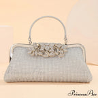 Antique Rhinestone Bloom Smooch Clasp Purse