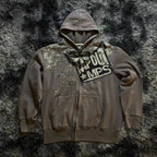 Antique Skull Flower Print Hoodie