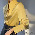 Antique Smooth Silk Fold Over Collar Shirt