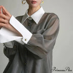 Antique Transparent Long Sleeve Sun-Resistant Top