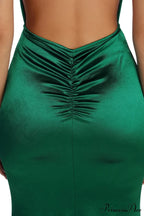 Aria Formal Stylish Satin Ruched Dress