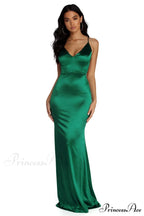 Aria Formal Stylish Satin Ruched Dress