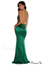 Aria Formal Stylish Satin Ruched Dress