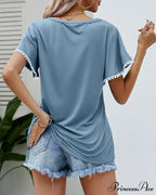 Arm Brief Neck Round T-shirt