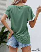 Arm Brief Neck Round T-shirt