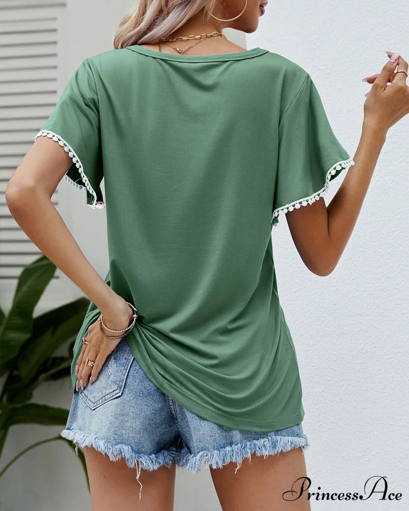 Arm Brief Neck Round T-shirt