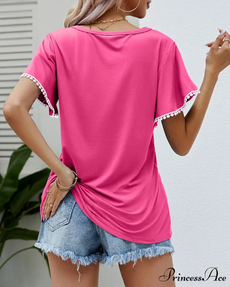 Arm Brief Neck Round T-shirt