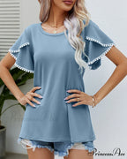 Arm Brief Neck Round T-shirt