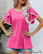 Arm Brief Neck Round T-shirt