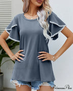 Arm Brief Neck Round T-shirt