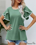 Arm Brief Neck Round T-shirt