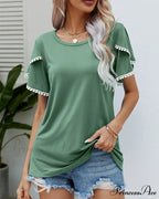 Arm Brief Neck Round T-shirt