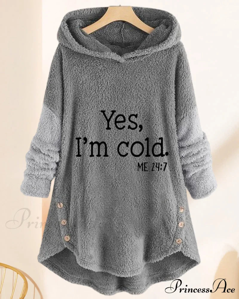 Arm Long Hoodie Top Tunic Casual with Print