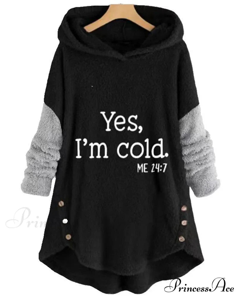 Arm Long Hoodie Top Tunic Casual with Print