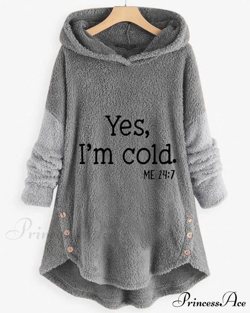 Arm Long Hoodie Top Tunic Casual with Print