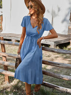 Arm Women for Gown Size Woven V-neck A-line Swing Brief Large