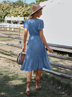 Arm Women for Gown Size Woven V-neck A-line Swing Brief Large