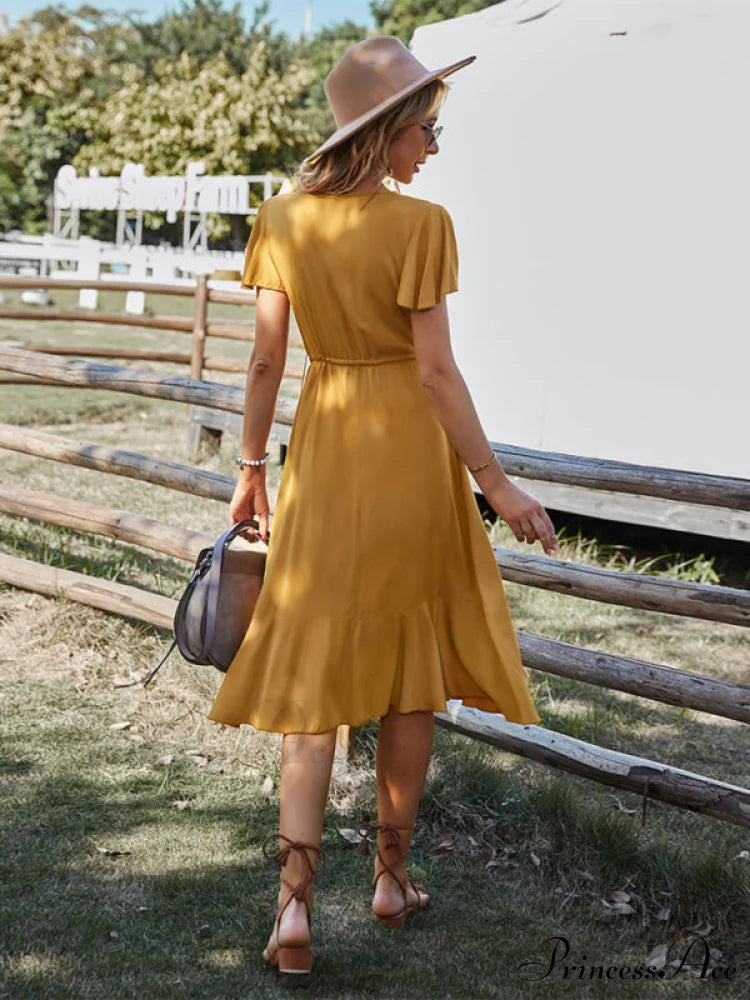 Arm Women for Gown Size Woven V-neck A-line Swing Brief Large