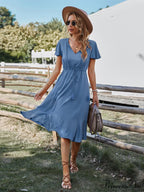 Arm Women for Gown Size Woven V-neck A-line Swing Brief Large