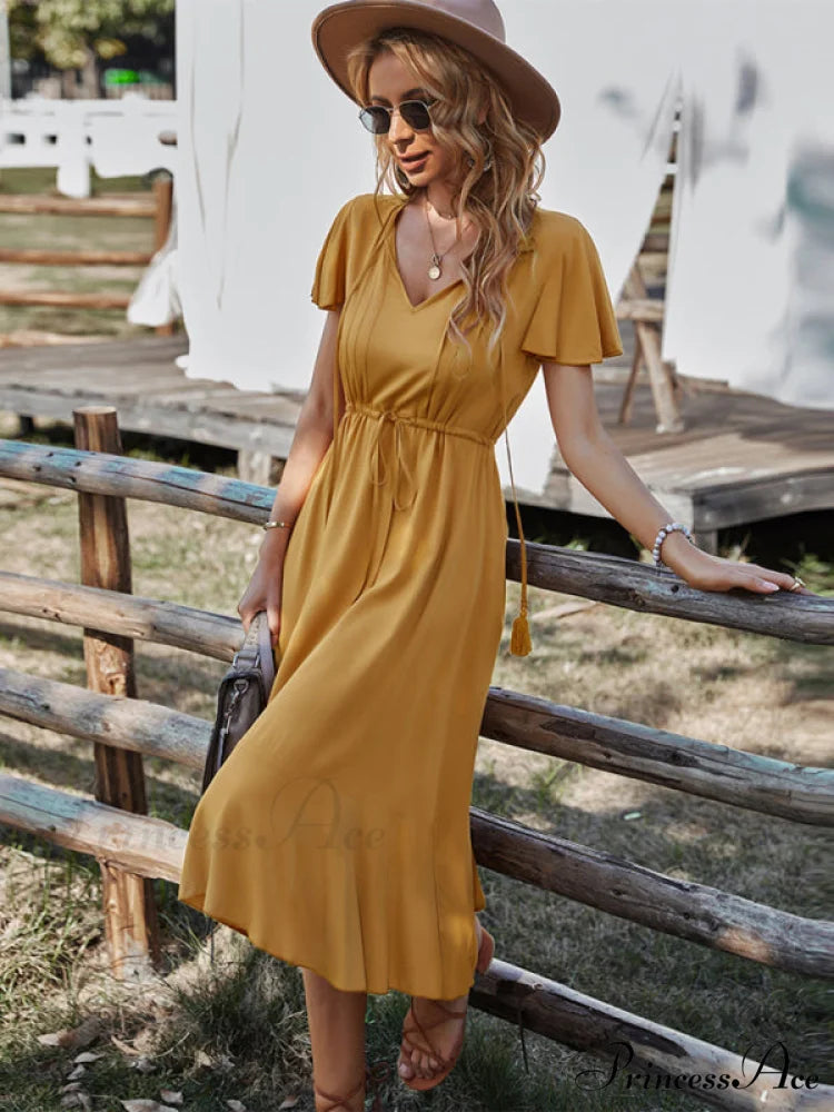 Arm Women for Gown Size Woven V-neck A-line Swing Brief Large