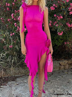 Asymmetric Distressed Knitted Trendy Two Piece Set