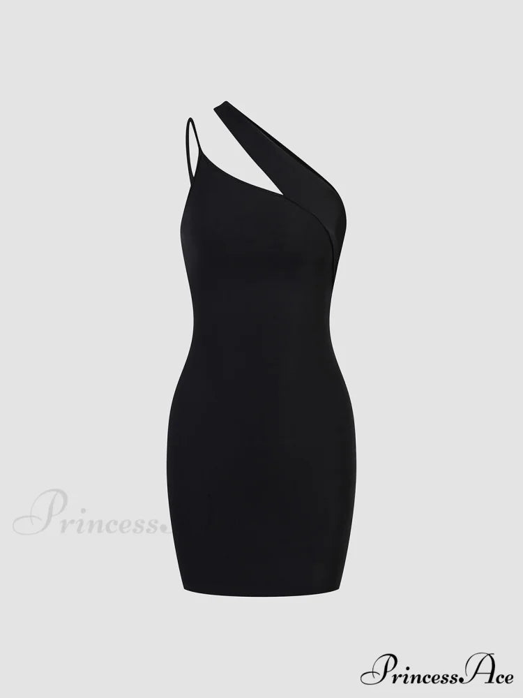 Asymmetric Halter Graceful Bodycon Short Dress