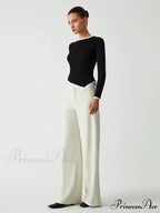 Asymmetric Hem Contrast Trendy Trim Long Sleeve Shirt