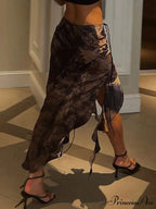 Asymmetric High Slit Trendy Bodycon Maxi Dress