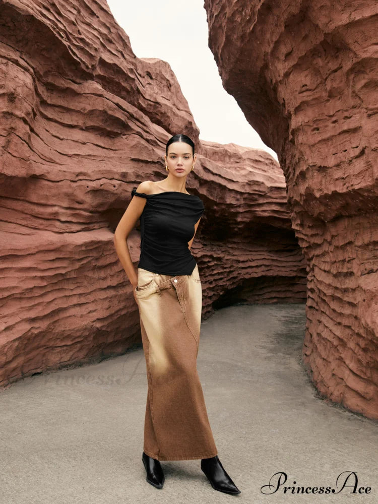 Asymmetric Knotted Graceful One-Shoulder Top