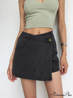 Asymmetric Layered Graceful Denim Shorts