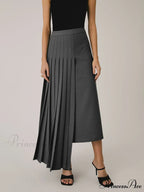 Asymmetric Pleated Graceful Maxi Skirt