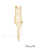 Asymmetric Ruffle Graceful Bandeau Mini Dress