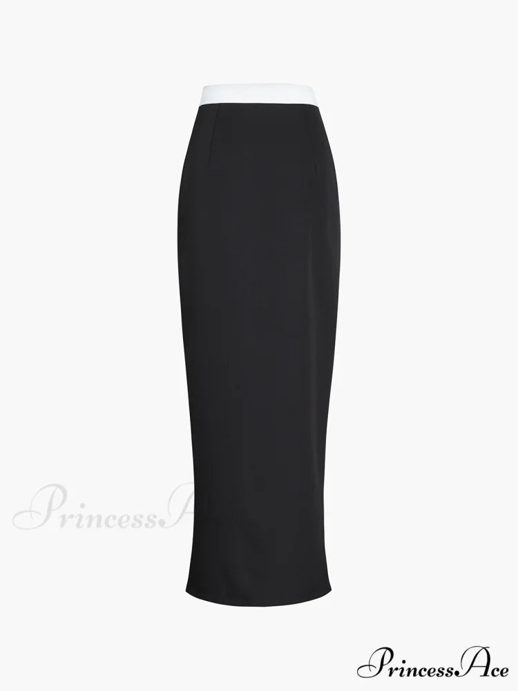 Asymmetric Waistband Graceful Maxi Skirt