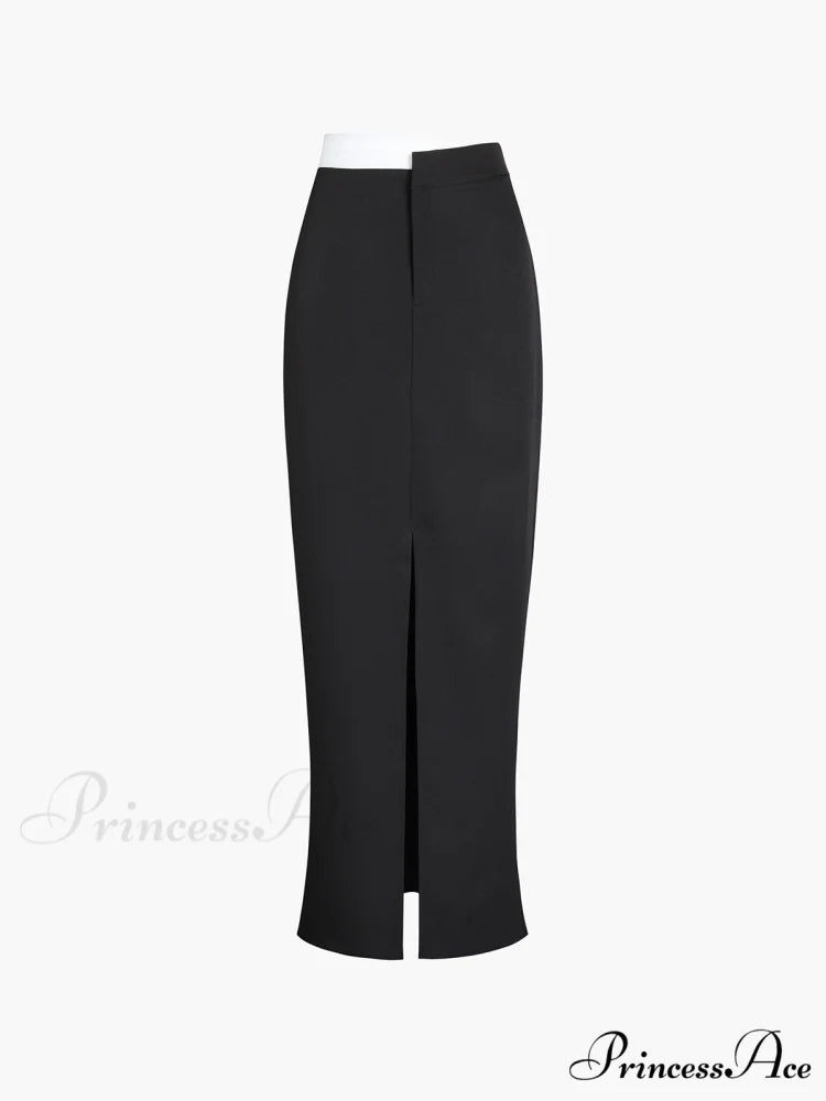 Asymmetric Waistband Graceful Maxi Skirt