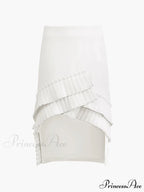 Asymmetrica Layered Graceful Pleated Midi Skirt